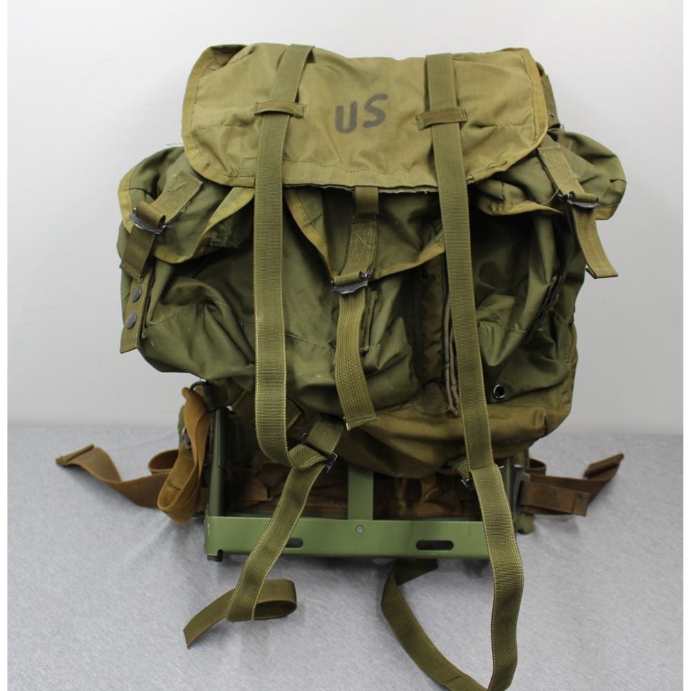 US Military ALICE Field Pack Unisex Large Green Rucksack External Frame Vintage